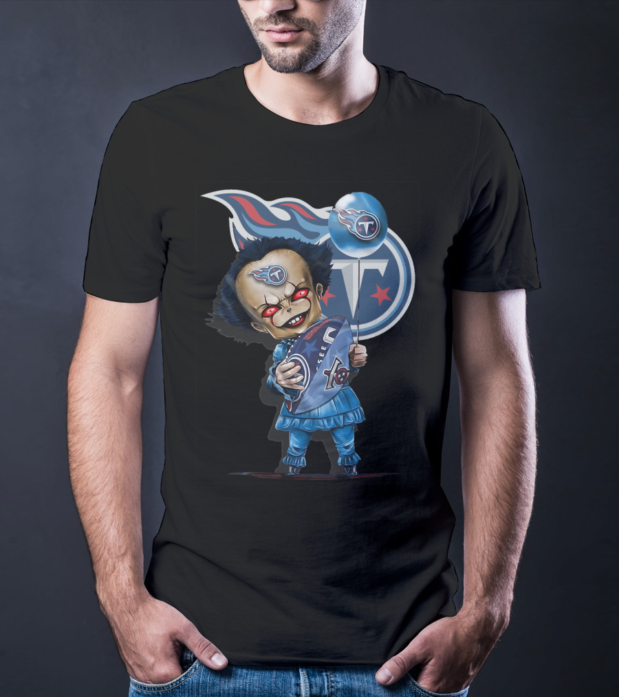Pennywise Tennessee Titans Football Horror Mashup T-Shirt