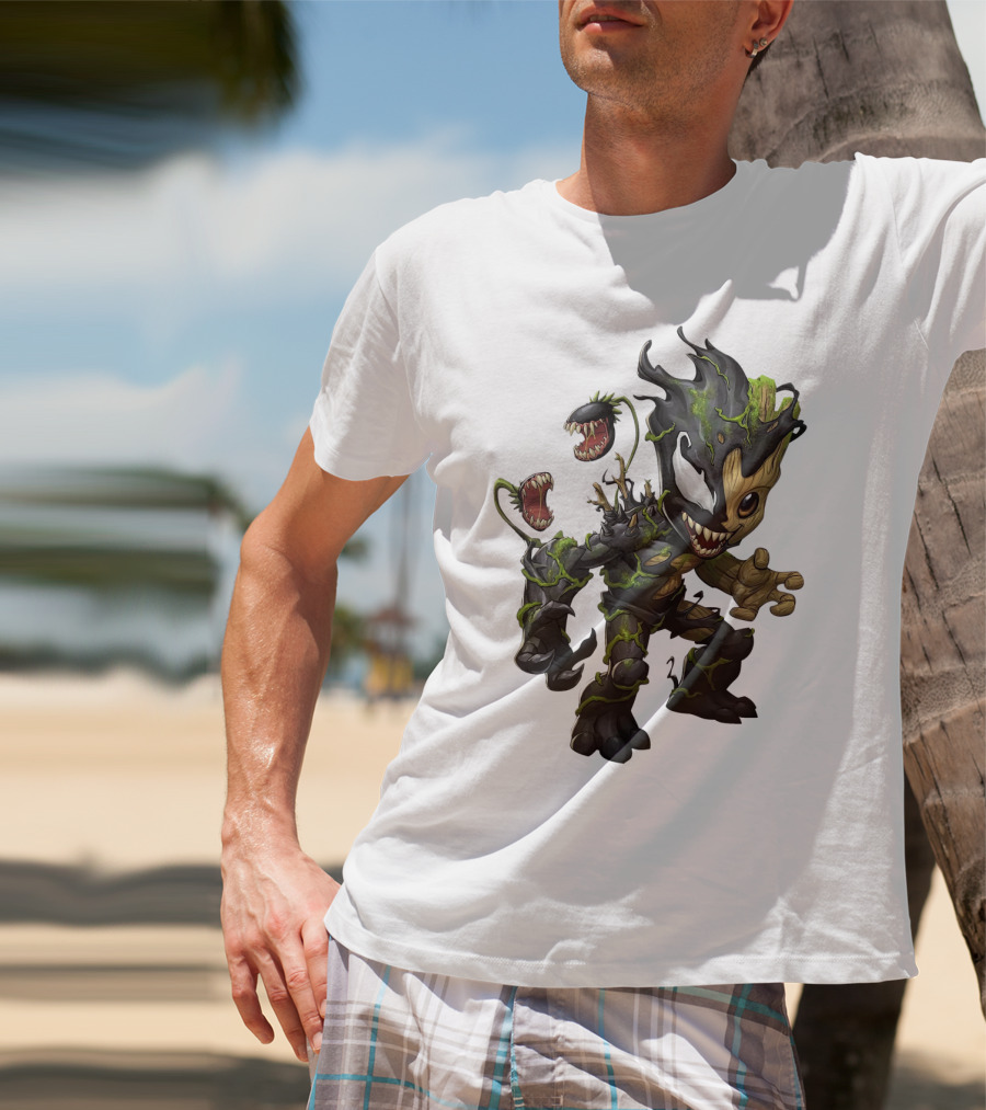 Halloween Venom Groot Monster Crossover Character T-Shirt