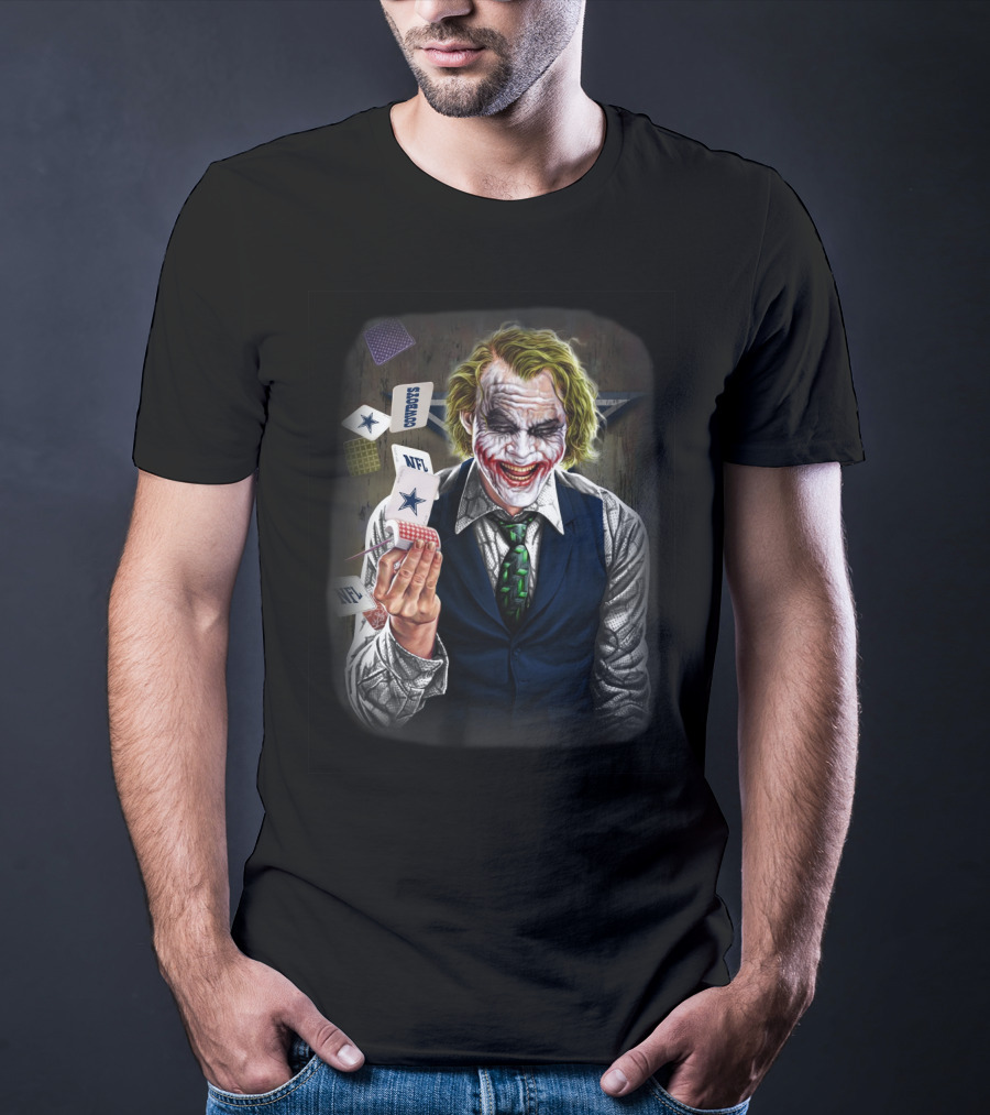 Dallas Cowboys Joker Nfl Playing Cards T-Shirt