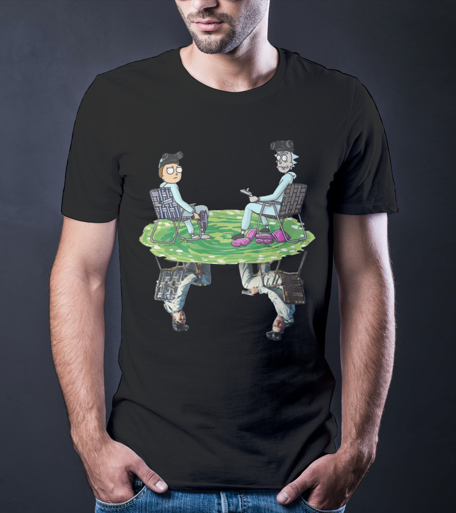 Rick And Morty Crossover Breaking Bad Walter And Jesse Reflection In Lawn Chairs T-Shirt