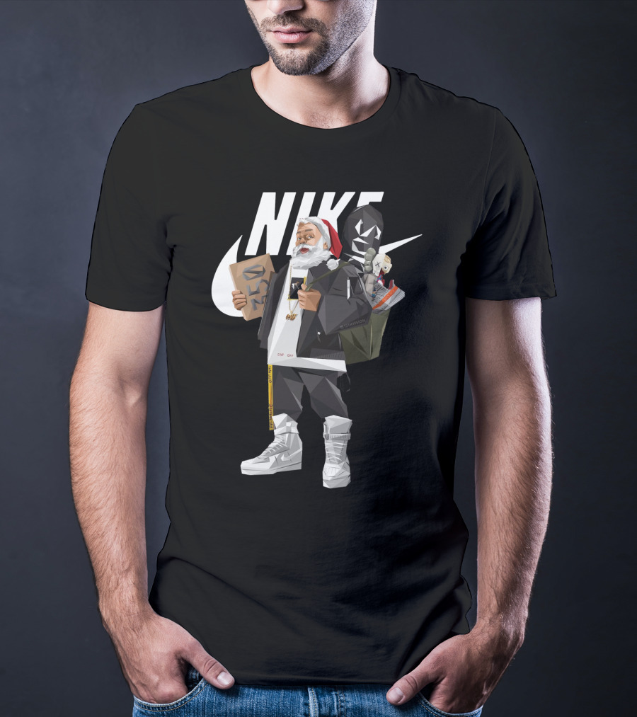 Santa Claus Nike Hiphop Sneaker Shopping Iconic Style T-Shirt