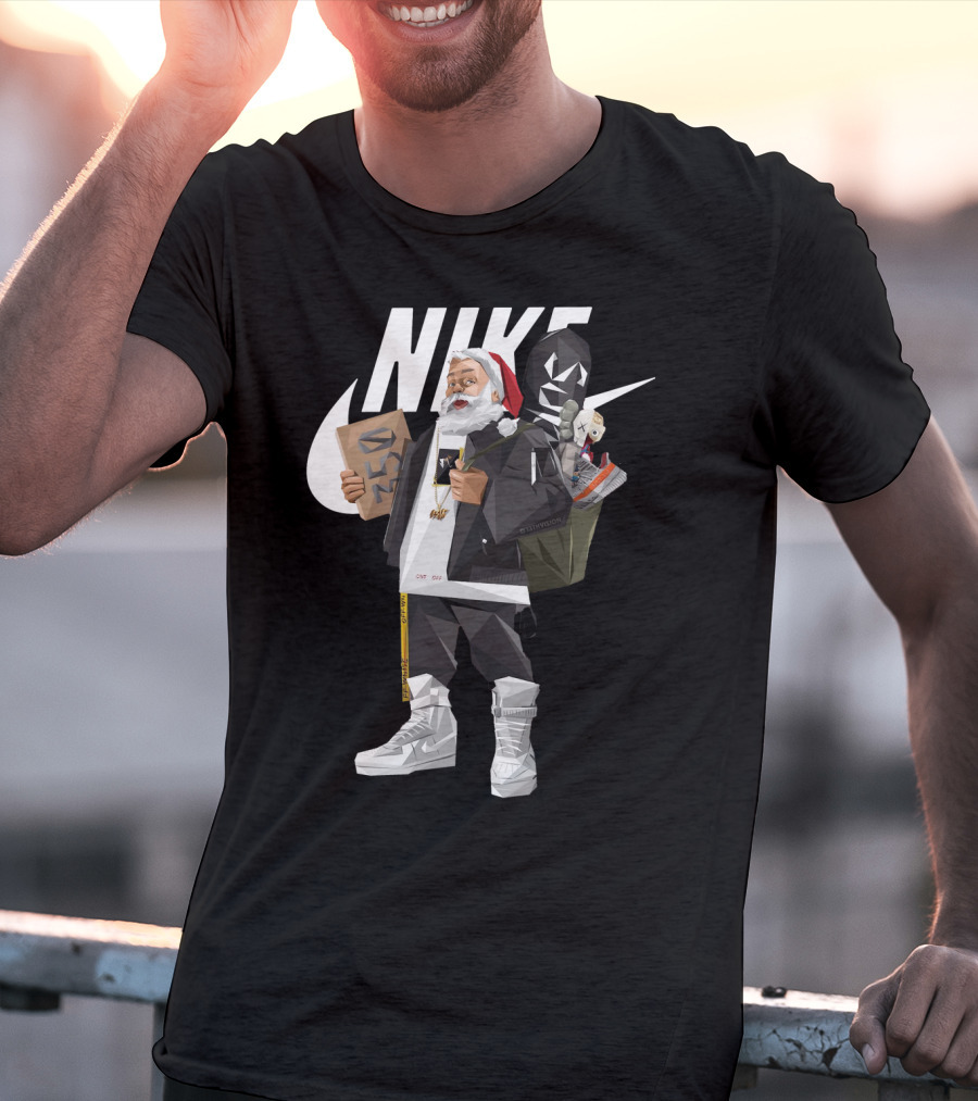 Santa Claus Nike Hiphop Sneaker Shopping Iconic Style T-Shirt