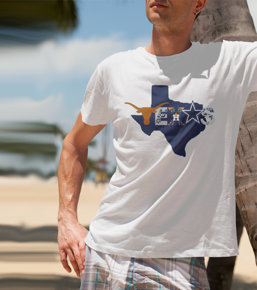 Texas Longhorns Houston Astros Dallas Cowboys Spurs Icons T-Shirt