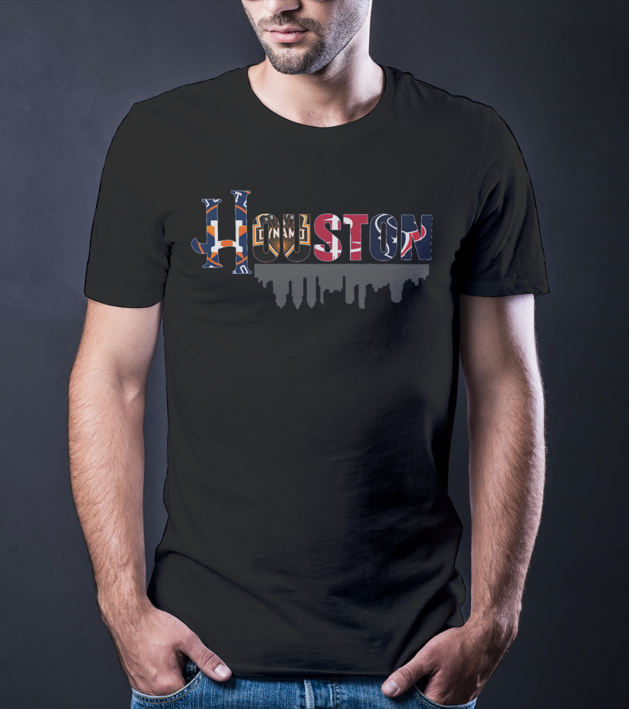 Houston Sports Team Logos Skyline T-Shirt