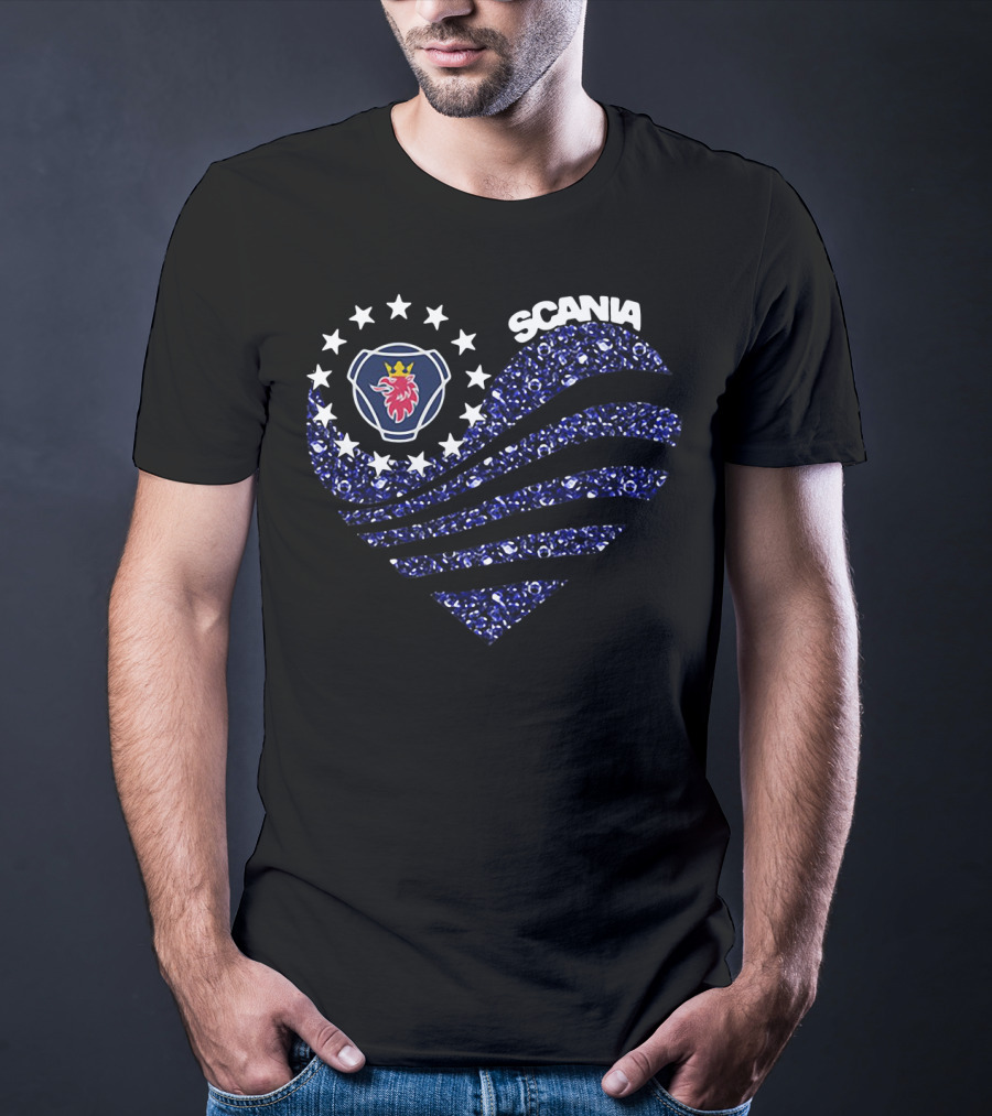 Scania Heart With Stars And Emblem T-Shirt