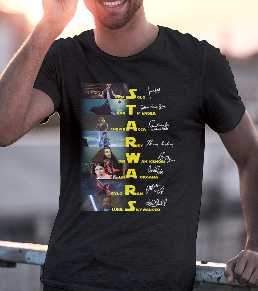 Star Wars Han Solo Darth Vader Chewbacca Obi-Wan Kenobi Leia Organa Kylo Ren Luke Skywalker T-Shirt