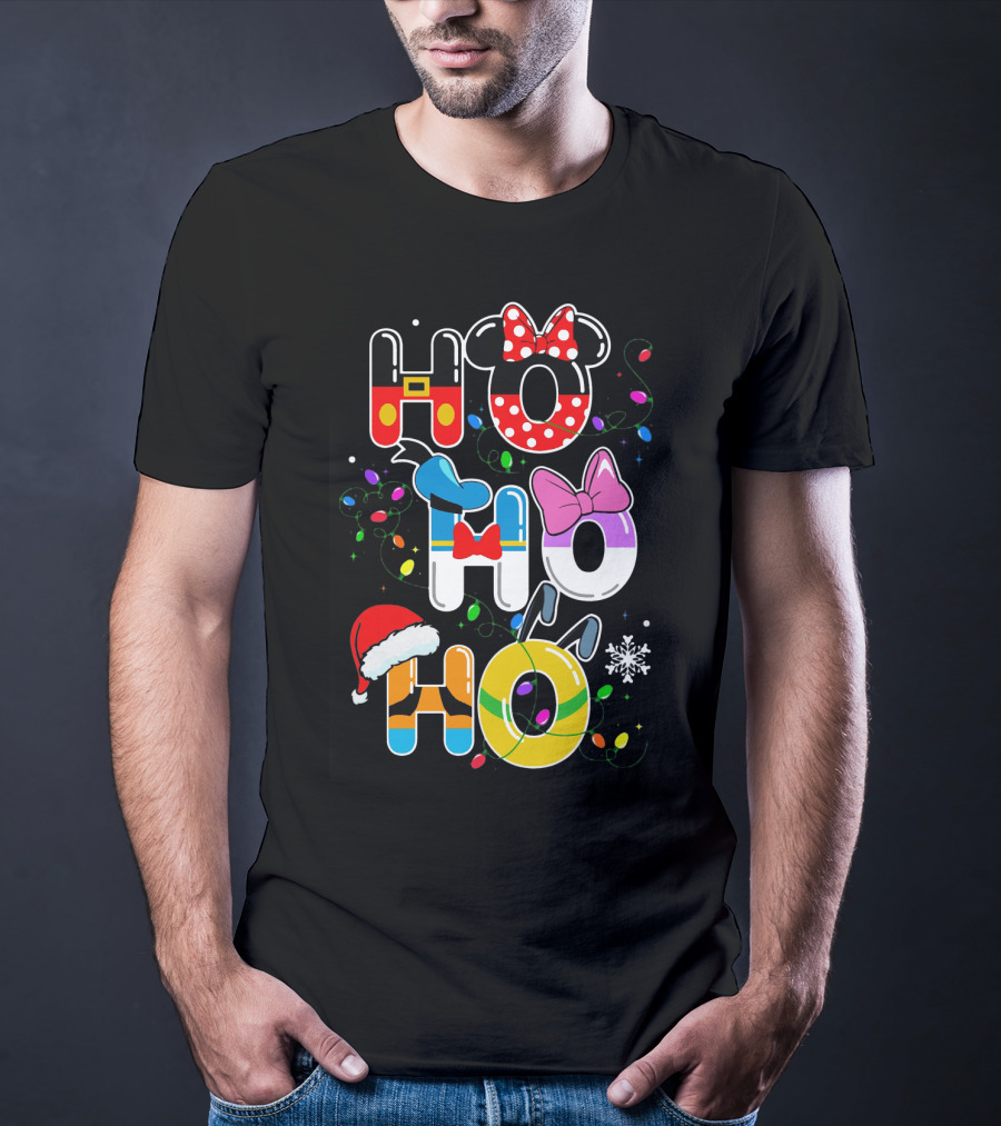 Ho Ho Ho Disney Mickey Minnie Donald Daisy Goofy Pluto Christmas T-Shirt