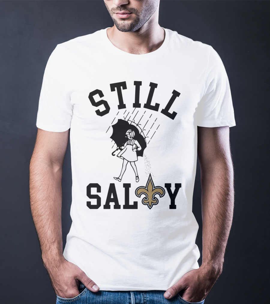 Still Salty Saints Fleur-de-Lis Rain Girl T-Shirt