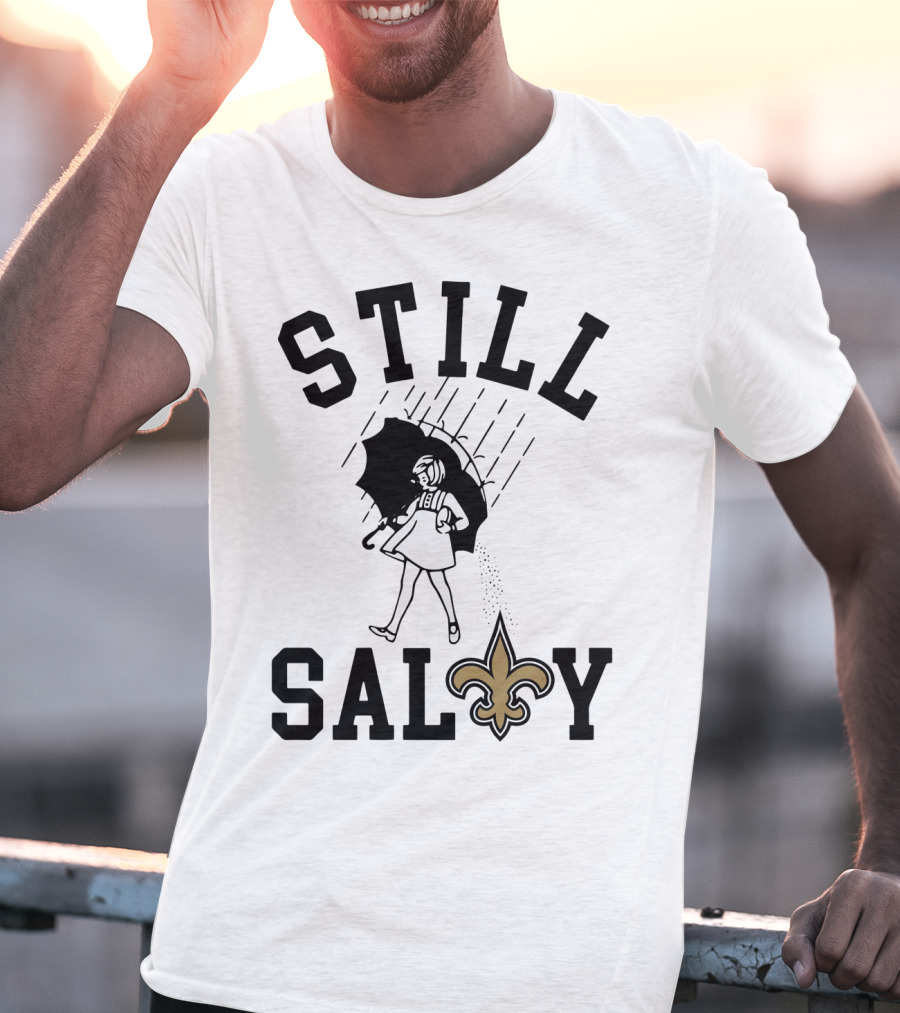 Still Salty Saints Fleur-de-Lis Rain Girl T-Shirt