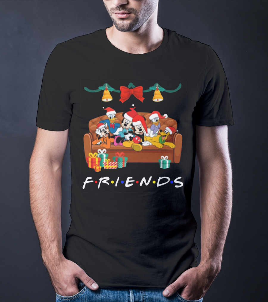 Disney Characters Christmas Friends TV Show Couch Scene T-Shirt