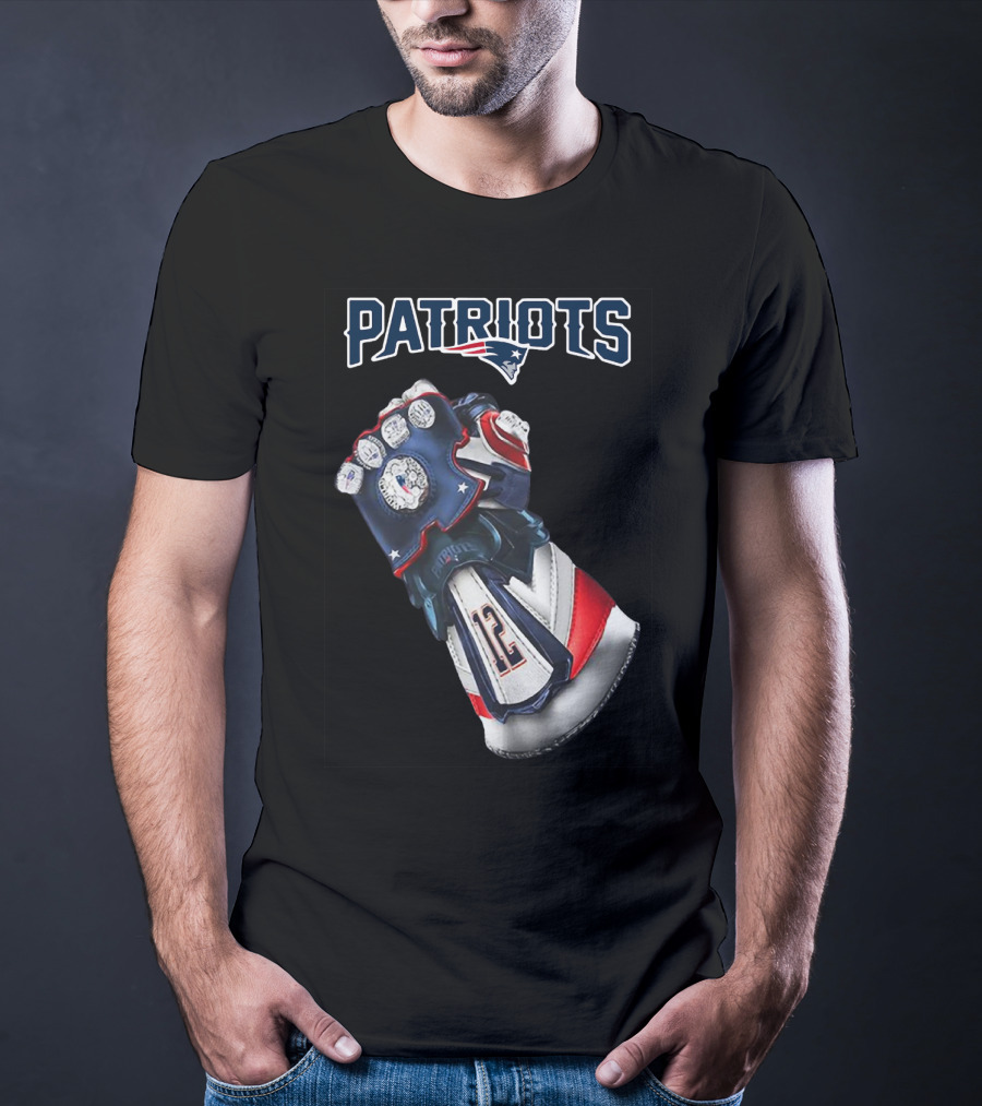 Patriots New England Infinity Gauntlet Football Tribute With Number 12 T-Shirt