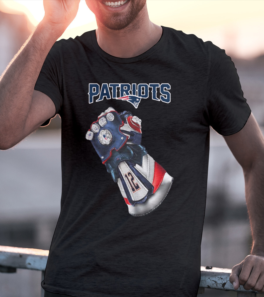 Patriots New England Infinity Gauntlet Football Tribute With Number 12 T-Shirt