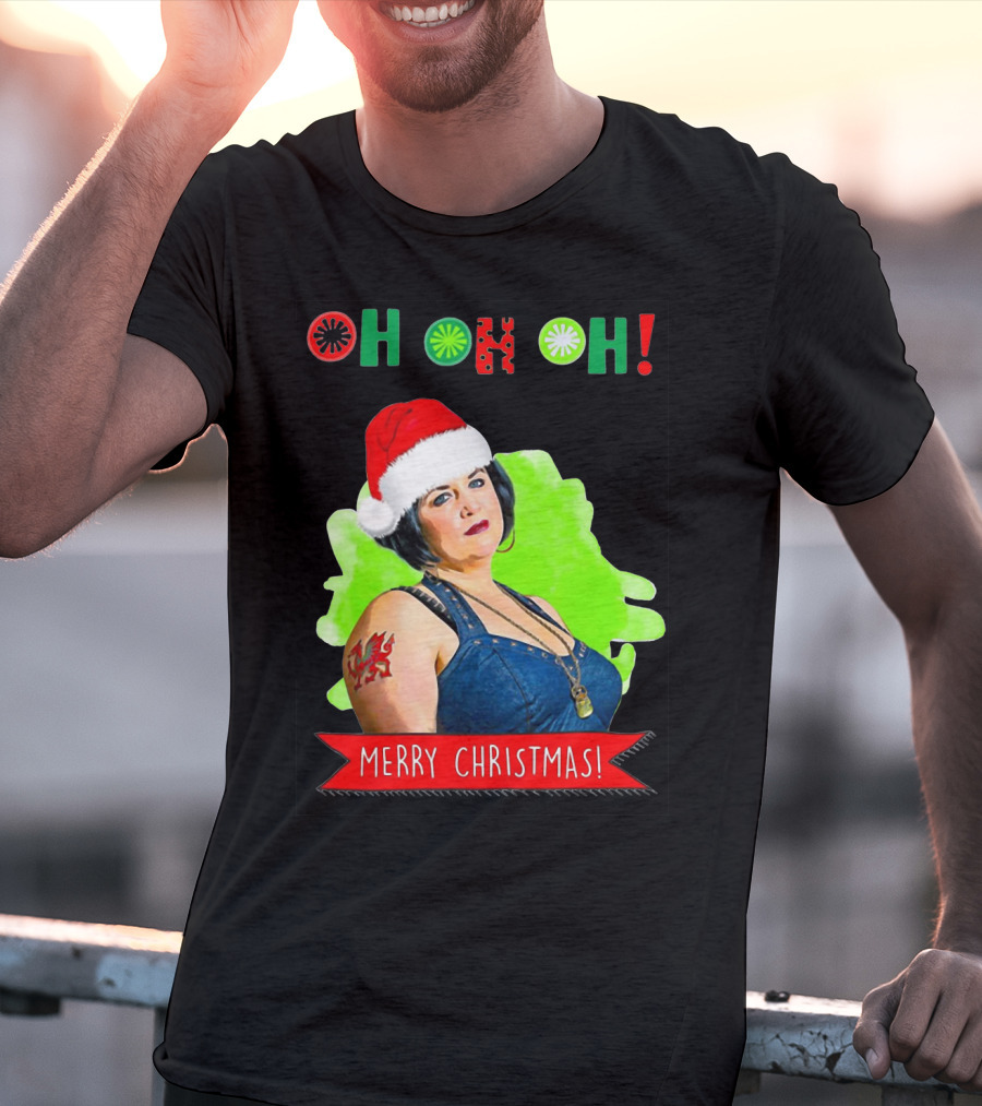 Nessa Ho Ho Ho Gavin Stacey Merry Christmas Santa Hat Tattoo T-Shirt