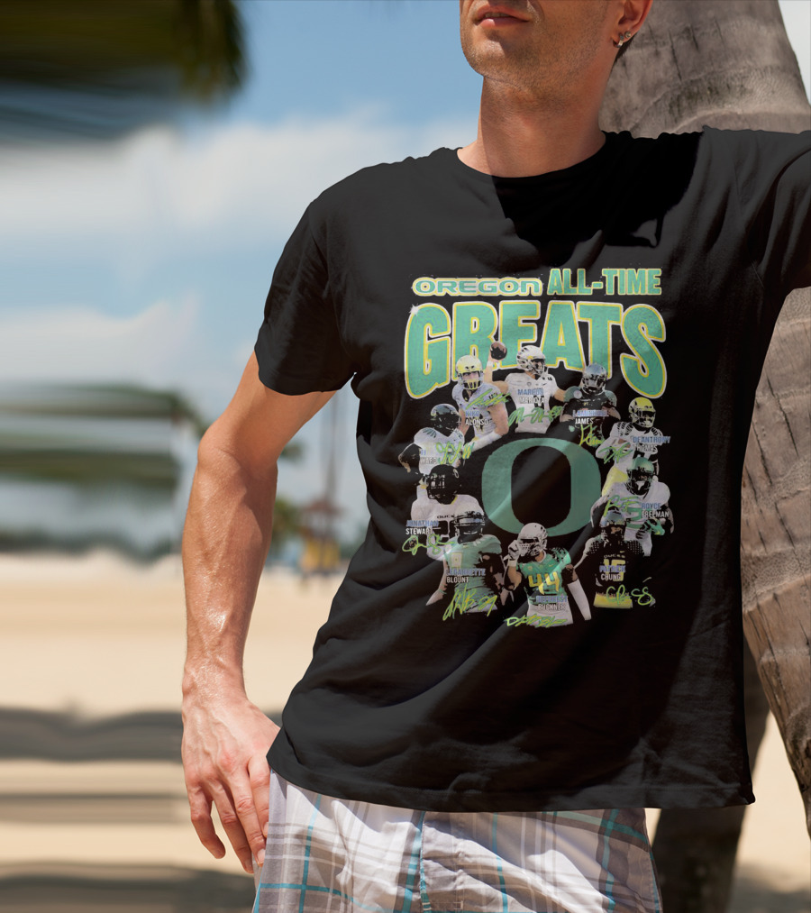 Oregon All-Time Greats Mariota James Blount Dunnigan Loves Davis Royce Freeman T-Shirt
