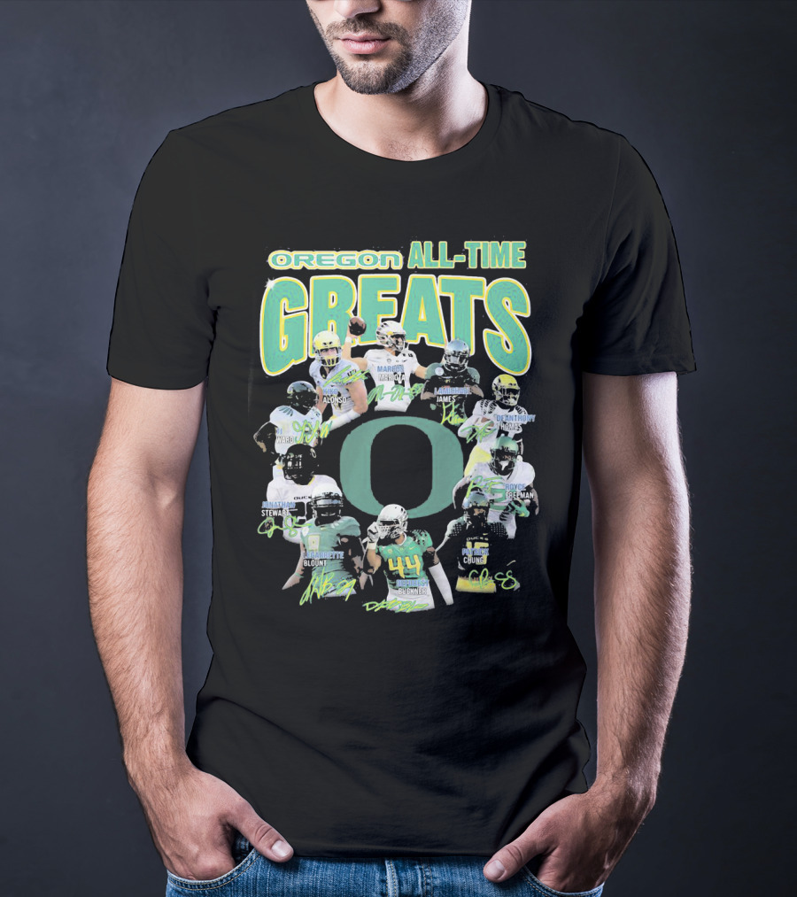 Oregon All-Time Greats Mariota James Blount Dunnigan Loves Davis Royce Freeman T-Shirt
