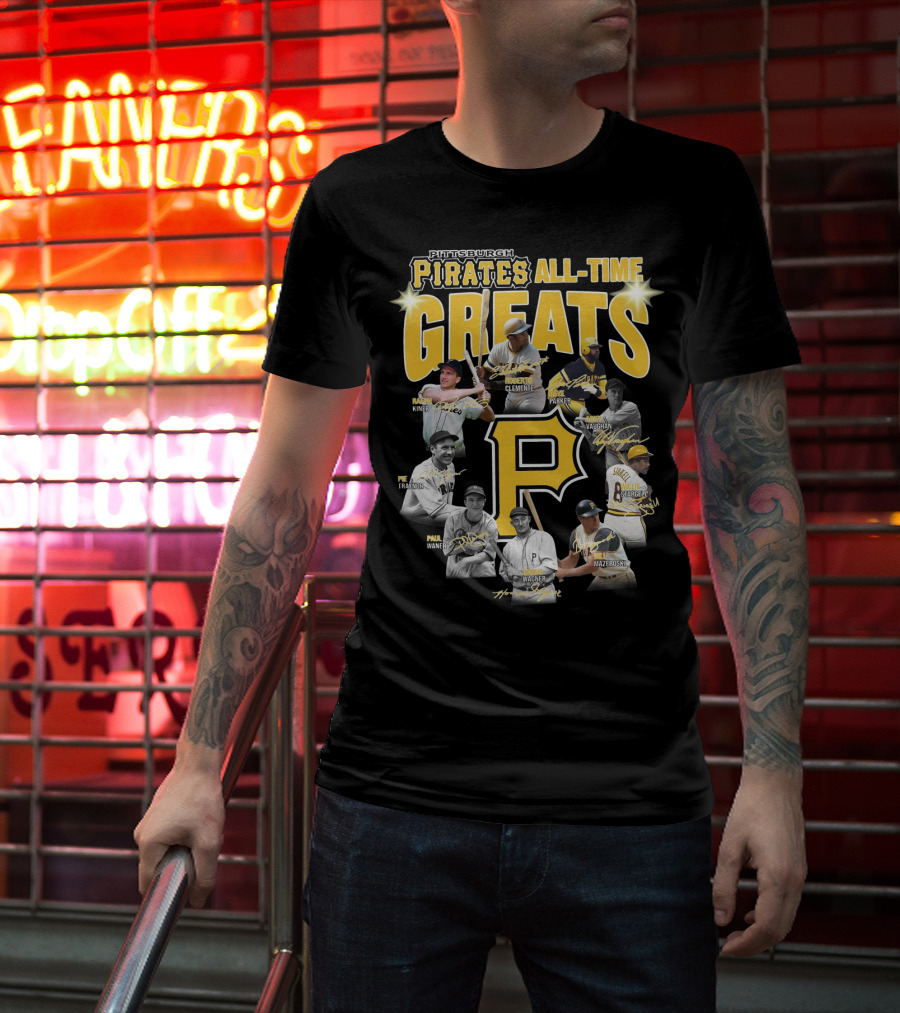 Pittsburgh Pirates All-Time Greats Roberto Clemente Honus Wagner Willie Stargell T-Shirt