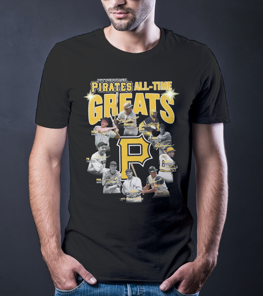 Pittsburgh Pirates All-Time Greats Roberto Clemente Honus Wagner Willie Stargell T-Shirt