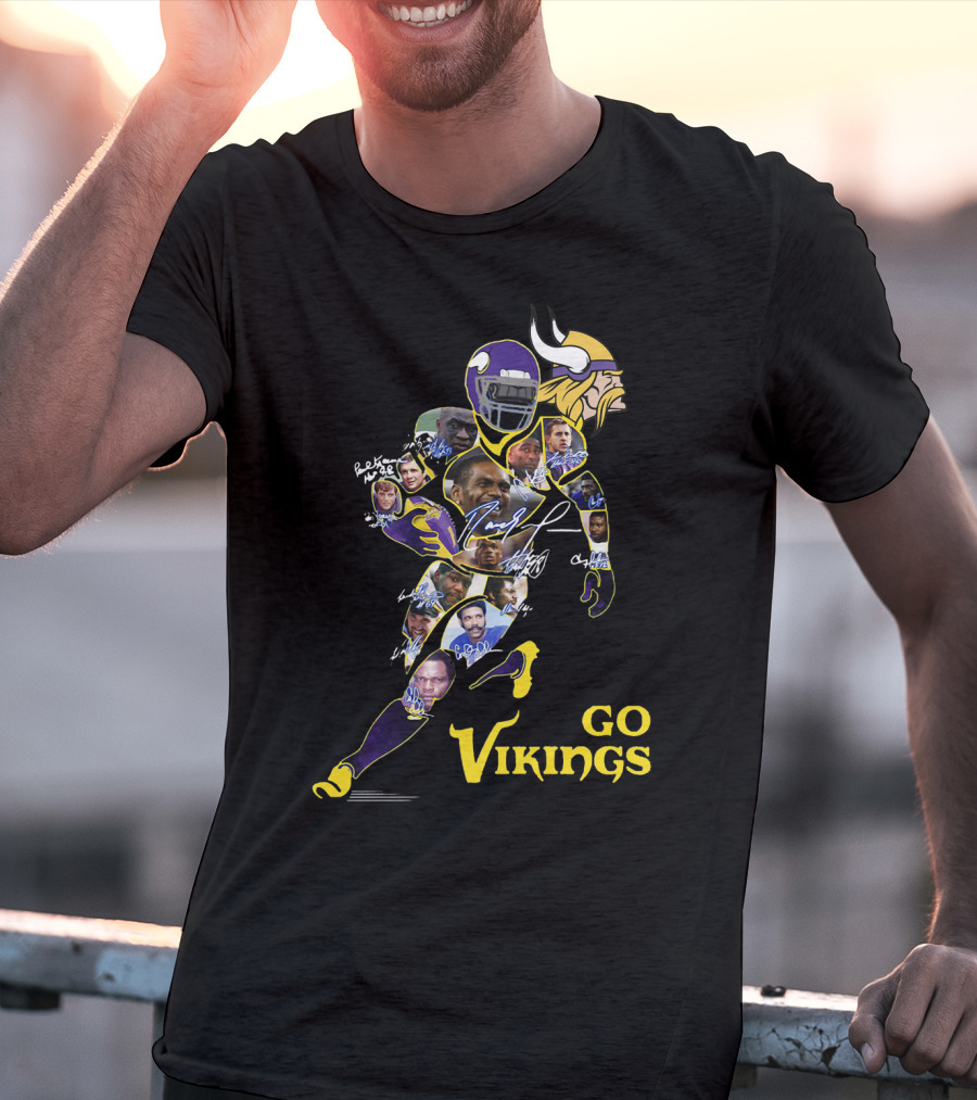 GO VIKINGS SCANDINAVIAN FOOTBALL LEGENDS COLLAGE T-Shirt