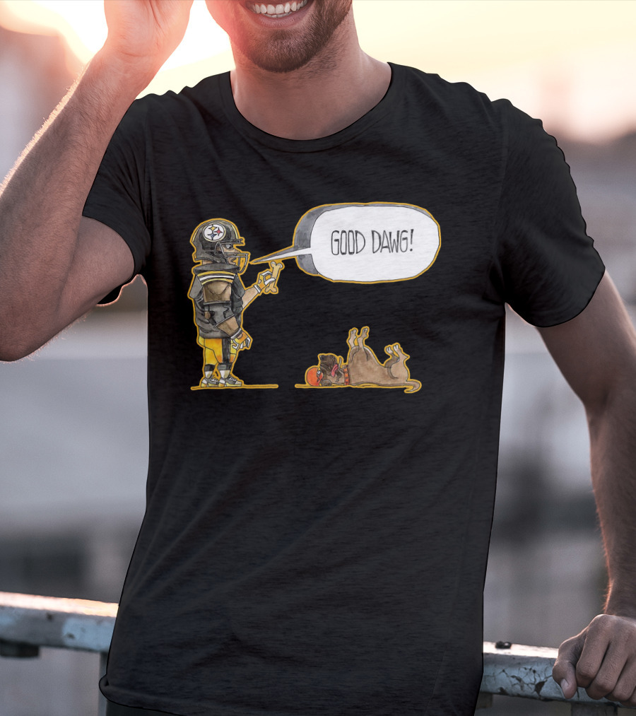 Pittsburgh Steelers Good Dawg Football Helmet Player T-Shirt