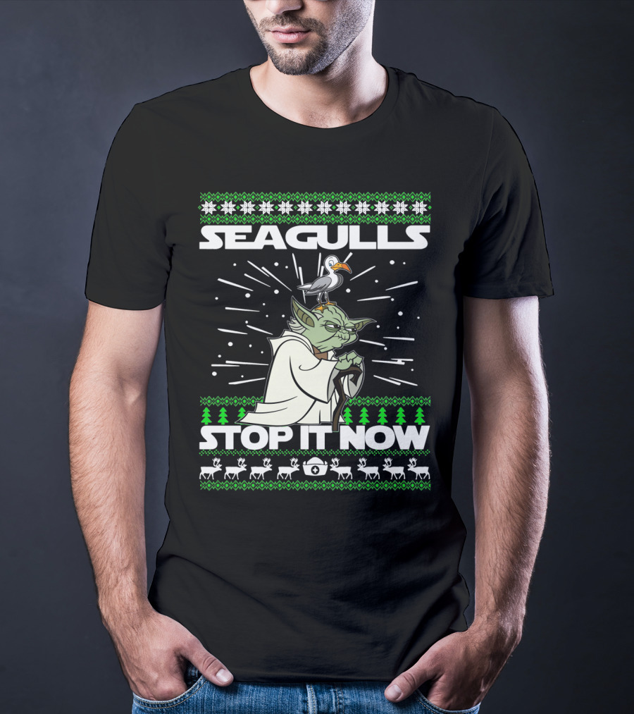 Seagulls Stop It Now Yoda Christmas T-Shirt
