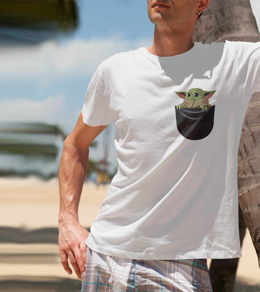 The Mandalorian Grogu Baby Yoda In Pocket Star Wars T-Shirt