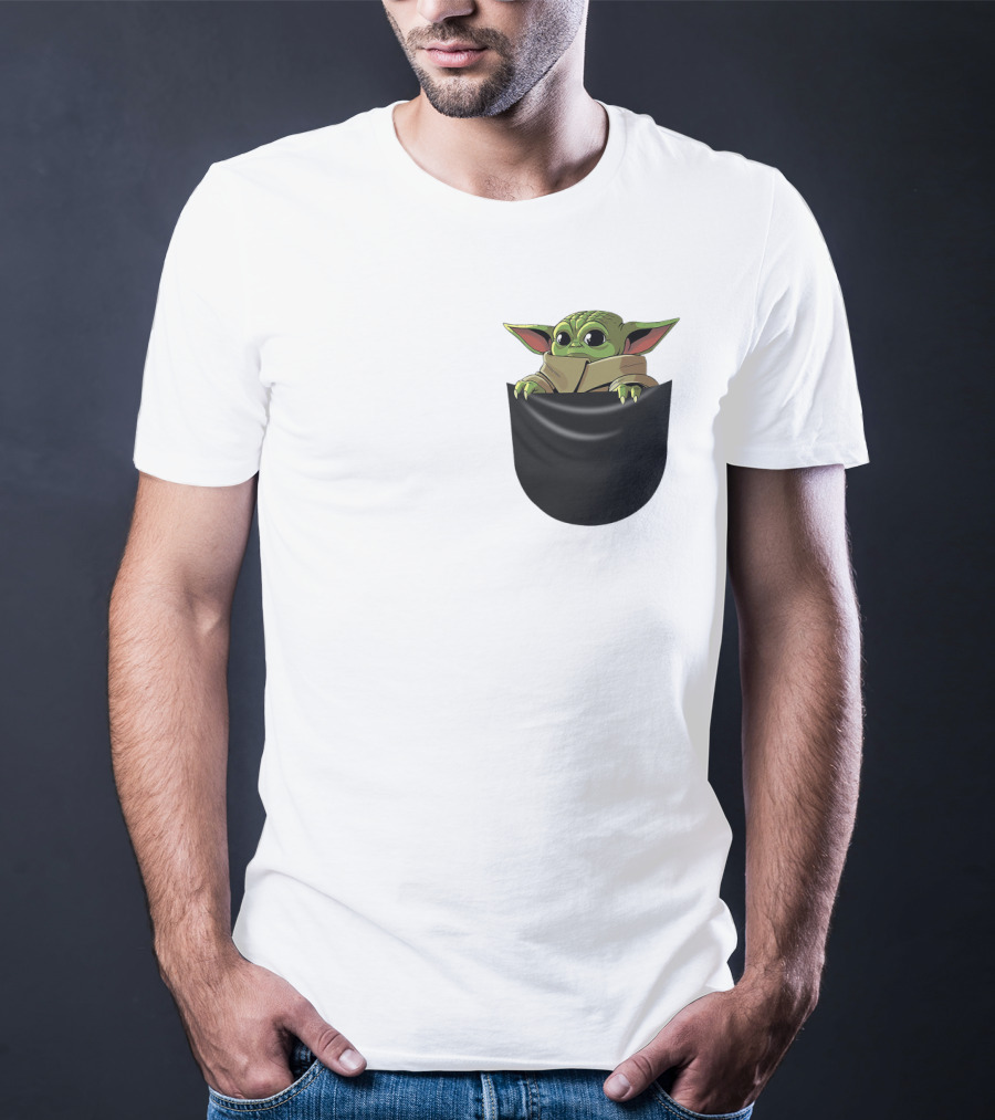 The Mandalorian Grogu Baby Yoda In Pocket Star Wars T-Shirt
