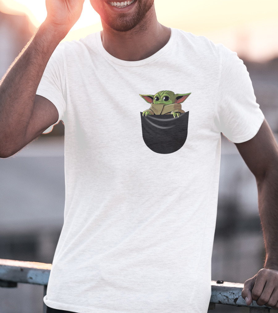 The Mandalorian Grogu Baby Yoda In Pocket Star Wars T-Shirt