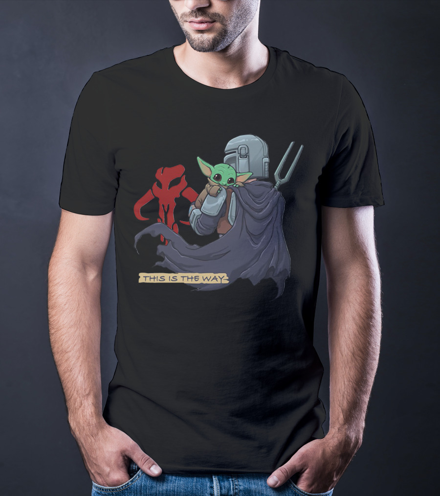 This Is The Way Baby Yoda Mandositting Mandalorian Mythosaur T-Shirt
