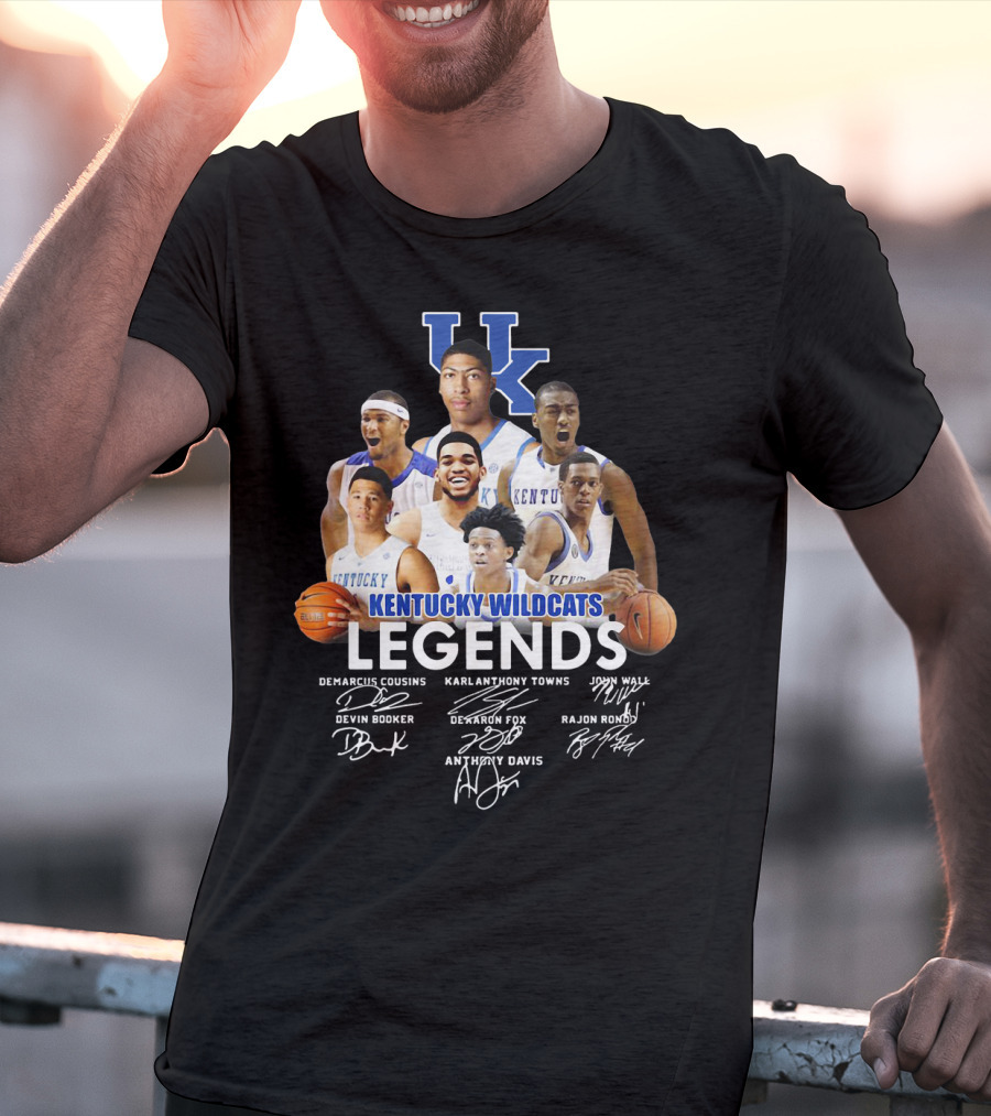 KENTUCKY WILDCATS LEGENDS DEMARCUS COUSINS KARL ANTHONY TOWNS JOHN WALL DEVIN BOOKER DE'AARON FOX RAJON RONDO ANTHONY DAVIS T-Shirt
