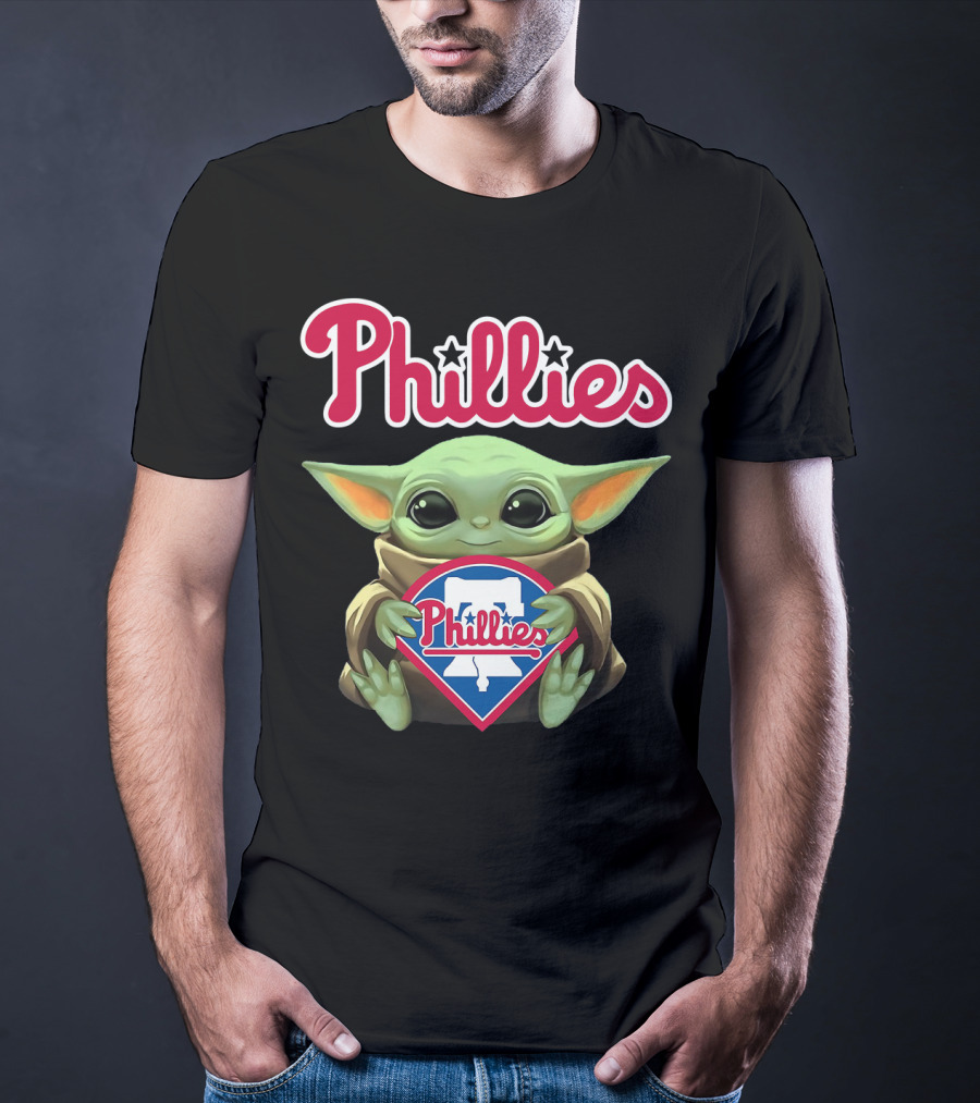 Phillies Baby Yoda Hug Philadelphia Phillies T-Shirt