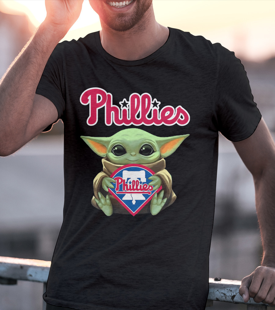 Phillies Baby Yoda Hug Philadelphia Phillies T-Shirt