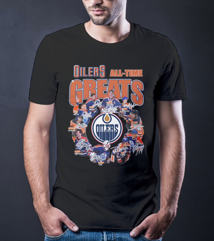 Oilers All Time Greats Wayne Gretzky Edmonton Legends Coffey Messier Kurri T-Shirt
