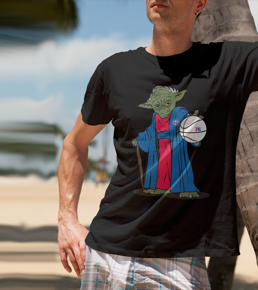 Master Yoda Philadelphia 76Ers Star Wars NBA Crossover T-Shirt