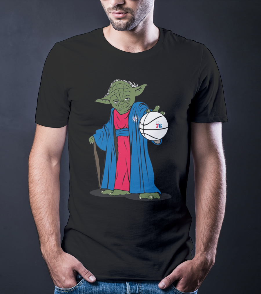 Master Yoda Philadelphia 76Ers Star Wars NBA Crossover T-Shirt