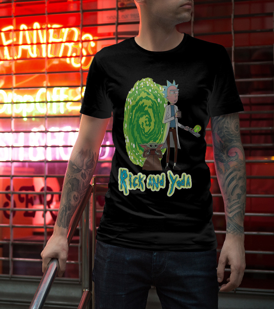 Rick And Yoda Portal Adventure T-Shirt
