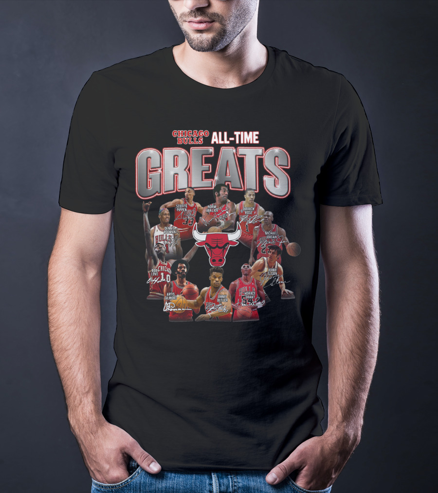Chicago Bulls All-Time Greats Legends Michael Jordan Scottie Pippen Dennis Rodman Derrick Rose Joakim Noah T-Shirt