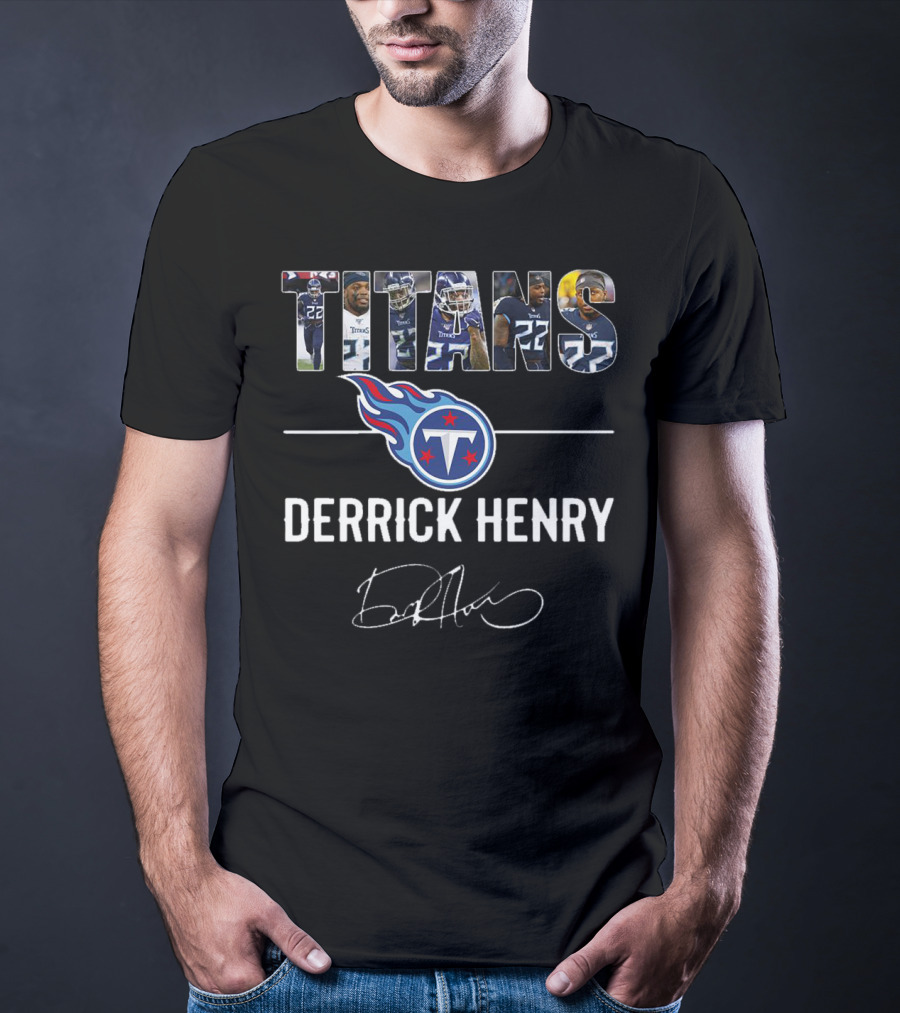 Tennessee Titans Derrick Henry Signature Jersey Nfl Football T-Shirt