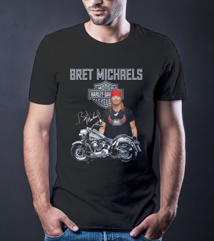 Bret Michaels Harley Davidson Motorcycle Rv Signature T-Shirt