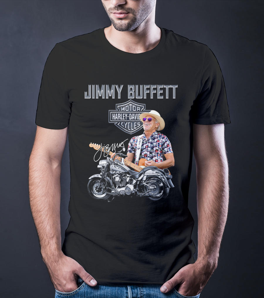 Jimmy Buffett Harley Davidson Motorcycles Vintage Style T-Shirt