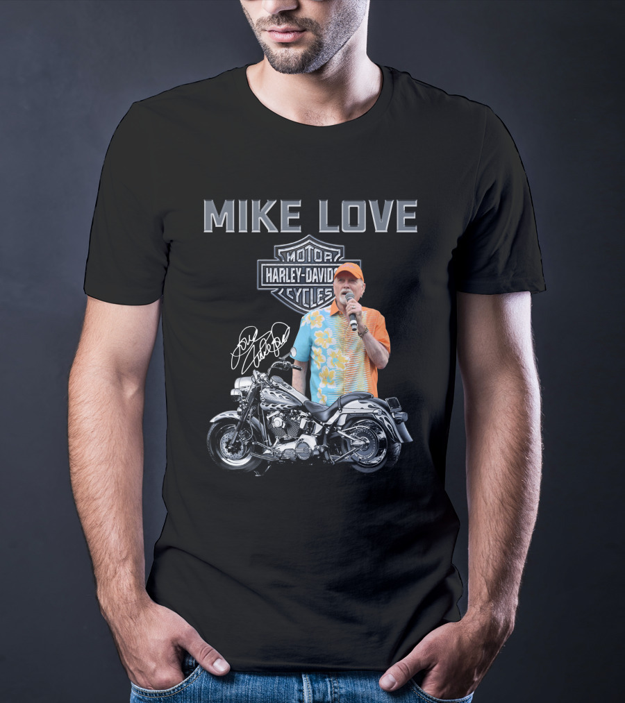 Mike Love Harley Davidson Motorcycle Signature T-Shirt