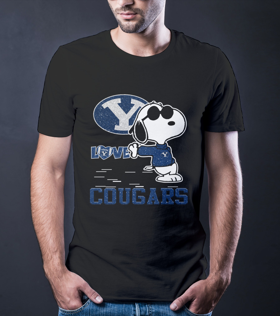 Love BYU Cougars Snoopy Y T-Shirt