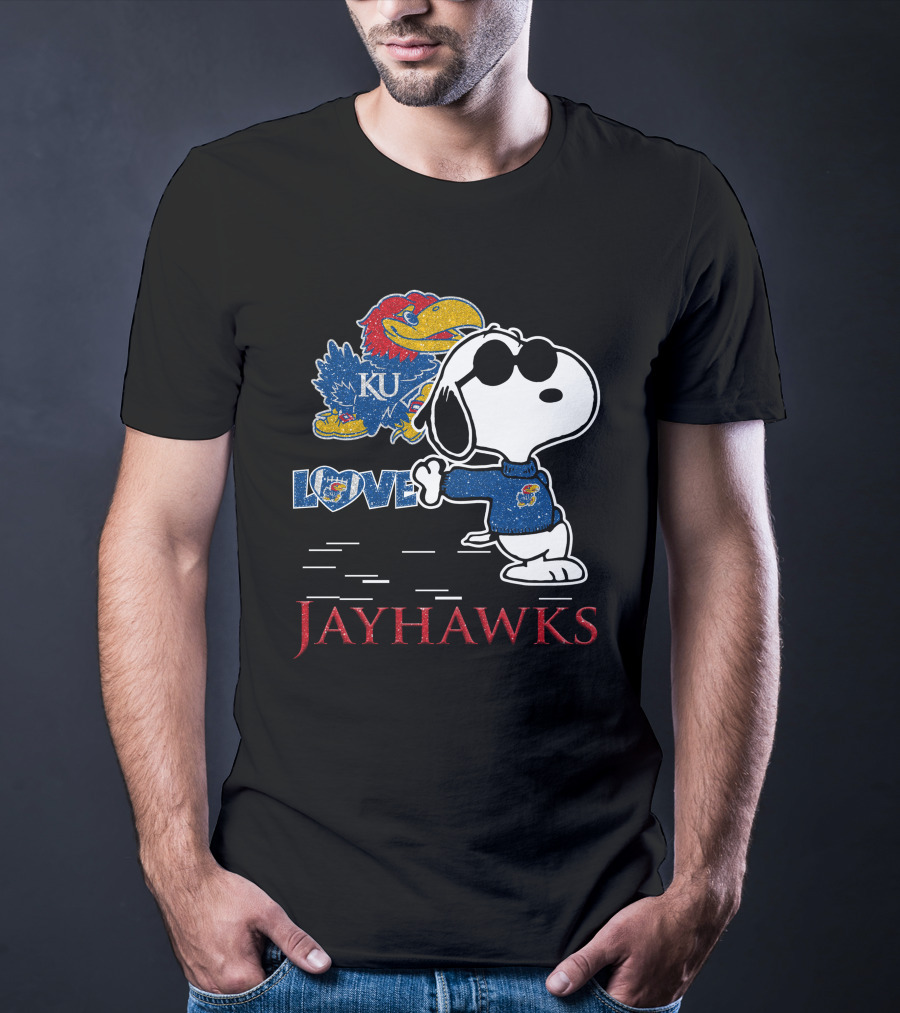 Snoopy KU Love Jayhawks T-Shirt