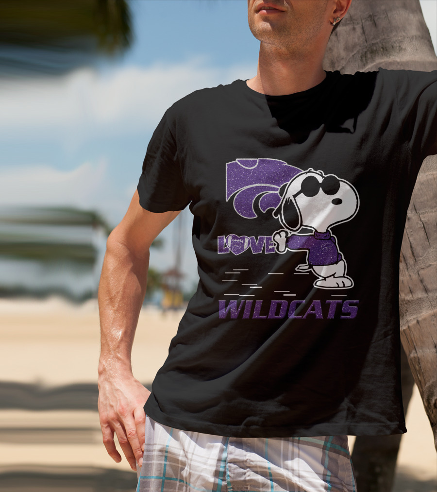Snoopy Love Kansas State Wildcats Peanuts T-Shirt