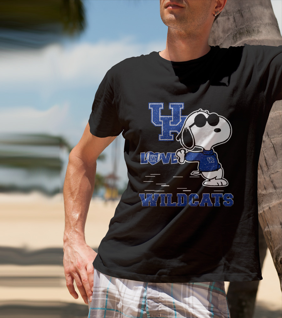 Snoopy Love Kentucky Wildcats Blue UK T-Shirt