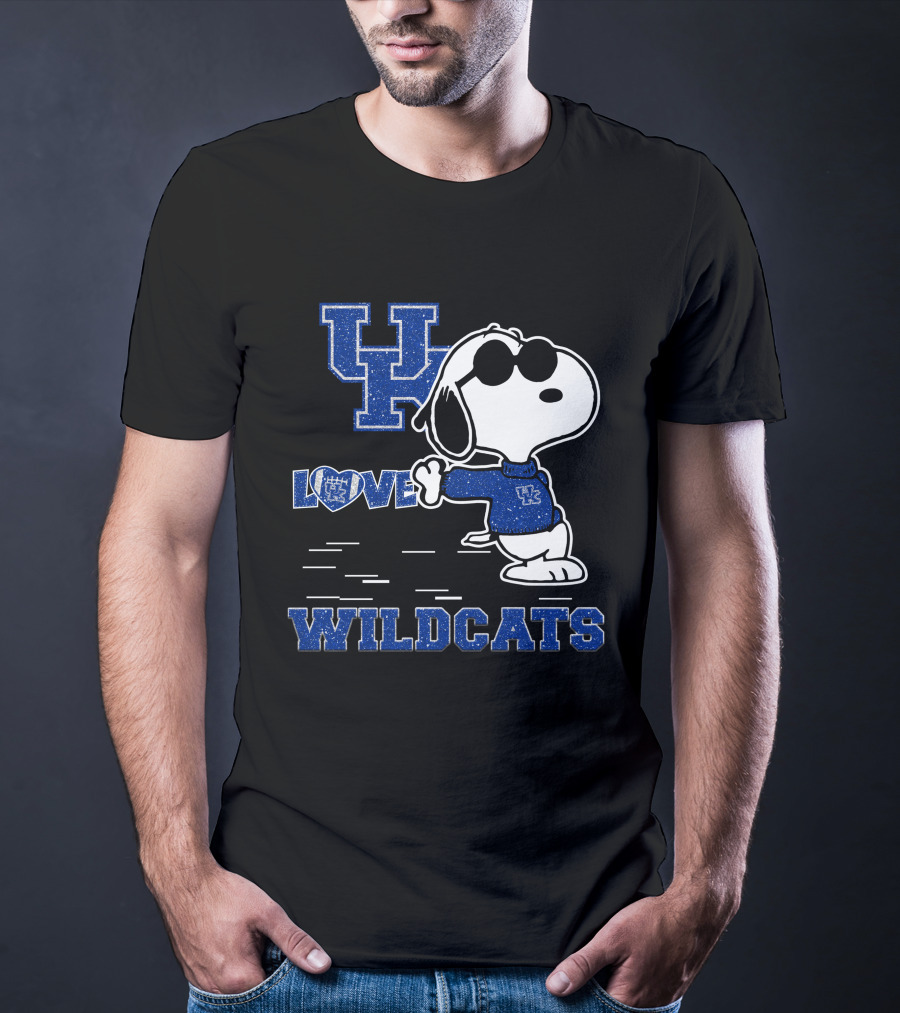 Snoopy Love Kentucky Wildcats Blue UK T-Shirt