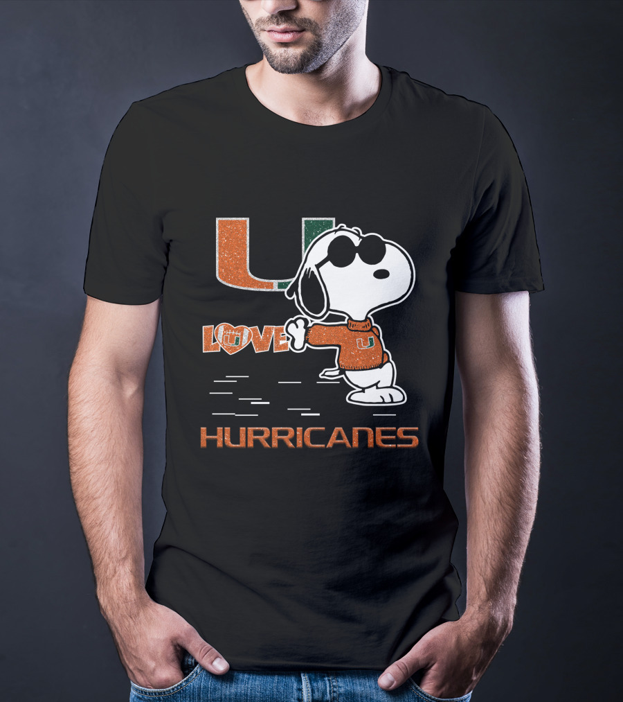 Snoopy Love Miami Hurricanes U T-Shirt