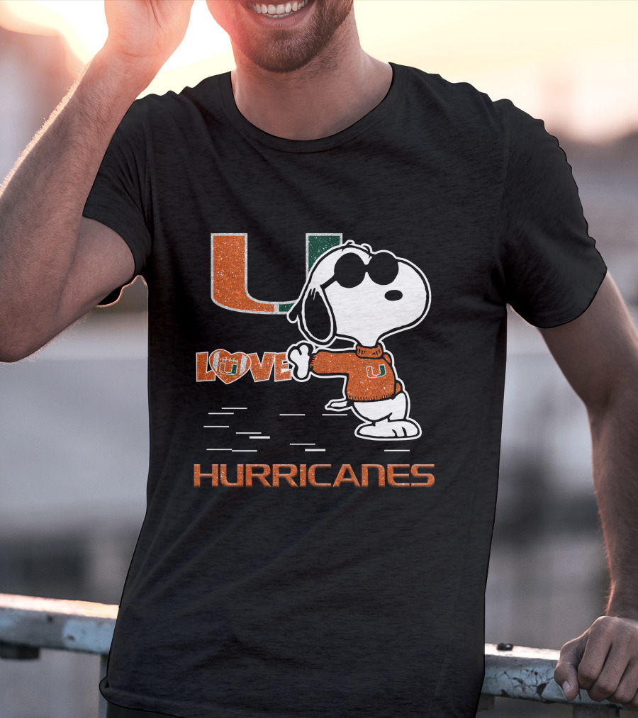 Snoopy Love Miami Hurricanes U T-Shirt