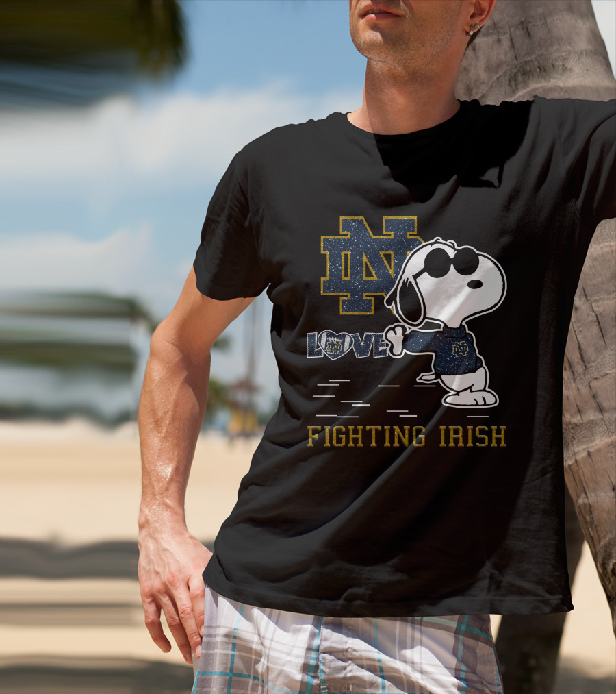 Snoopy ND Love Fighting Irish T-Shirt
