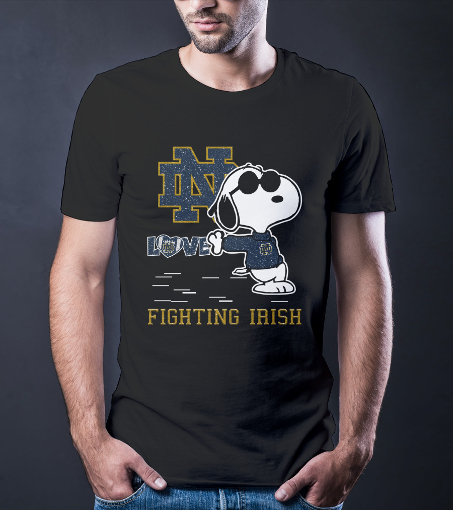 Snoopy ND Love Fighting Irish T-Shirt