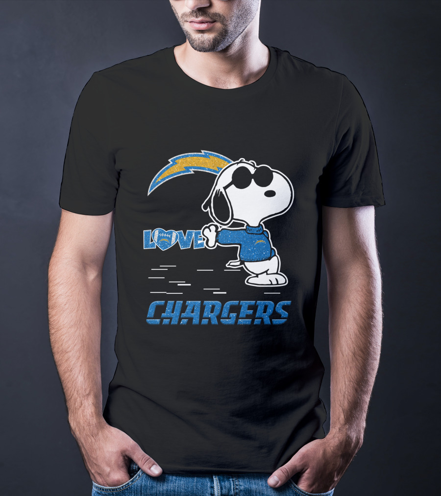 Snoopy Love Chargers Los Angeles T-Shirt